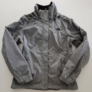 The North Face Grey Rain Coat Windbreaker Lightweight Jacket Coat Womens M